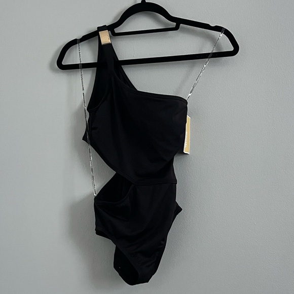 Michael Kors Black Swimsuit with Chain Detail - Picture 1 of 9